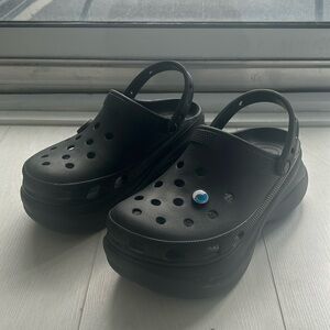 Black mega crush platform crocs